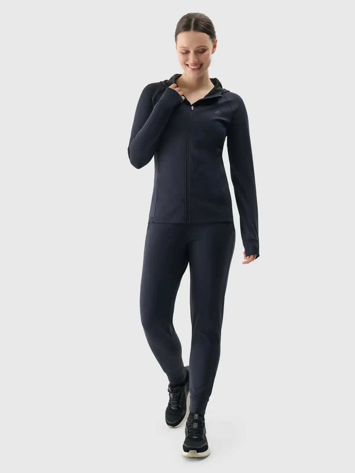 Hanorac cu fermoar pentru femei 4F F467 4FRSS25TFSWF467 deep black