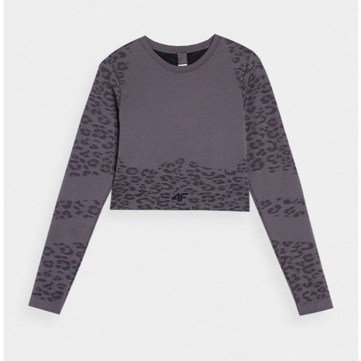 Укороченный лонгслив 4F Longsleeve fnk f152 4faw23tflof152 middle grey allover