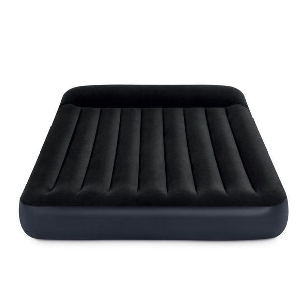 Надувной матрас со встроенной подушкой intex 64143 velur 152x203x25cm pillow rest