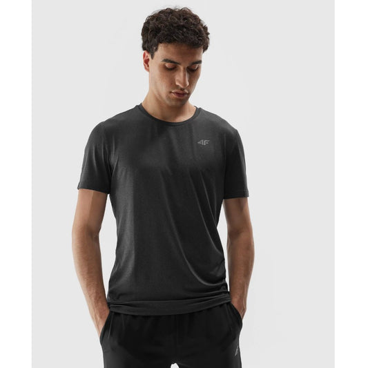 Tricou pentru antrenamente 4F Tshirt fnk m449 4faw23tftsm449 deep black melange