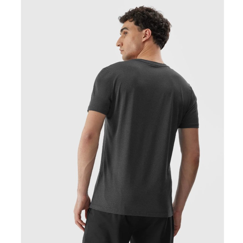 Tricou pentru antrenamente 4F Tshirt fnk m449 4faw23tftsm449 deep black melange