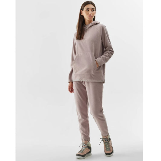 Hoodie din fleece cu glugă 4F 4faw23tflef125 beige