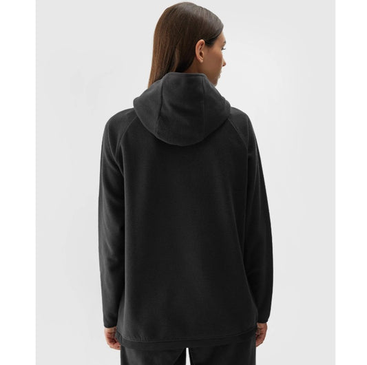 Hoodie din fleece cu glugă 4F 4faw23tflef125 deep black