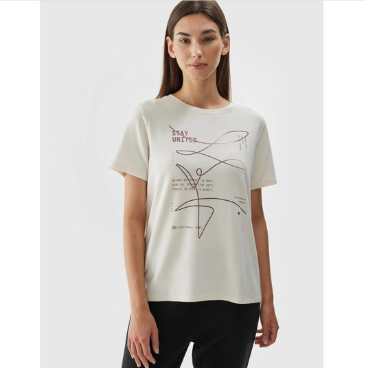 Tricou 4F 4faw23ttshf0900 creme