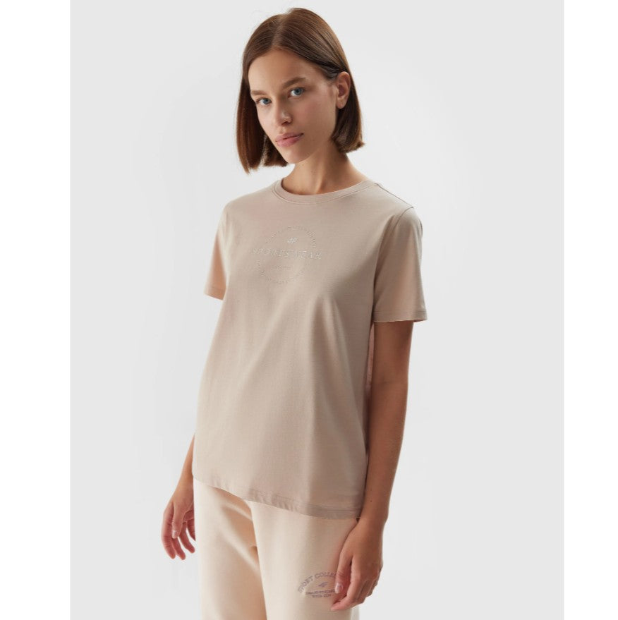 Футболка 4F 4faw23ttshf0902 beige