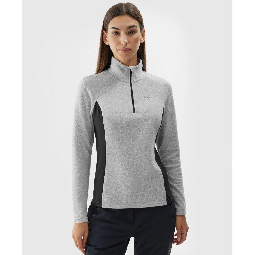 Hanorac din fleece 4F 4faw23uflef032 warm light grey