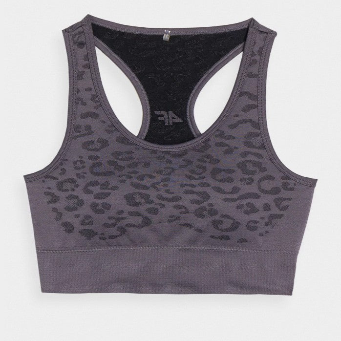 Bra pentru antrenamente 4F Sport bra f070 4faw23usbaf070 middle grey allover