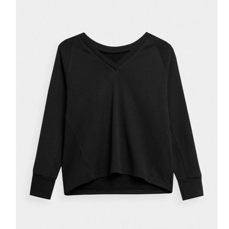Pulover pentru yoga 4F SWEATSHIRT F214 4FSS23TSWSF214 DEEP BLACK