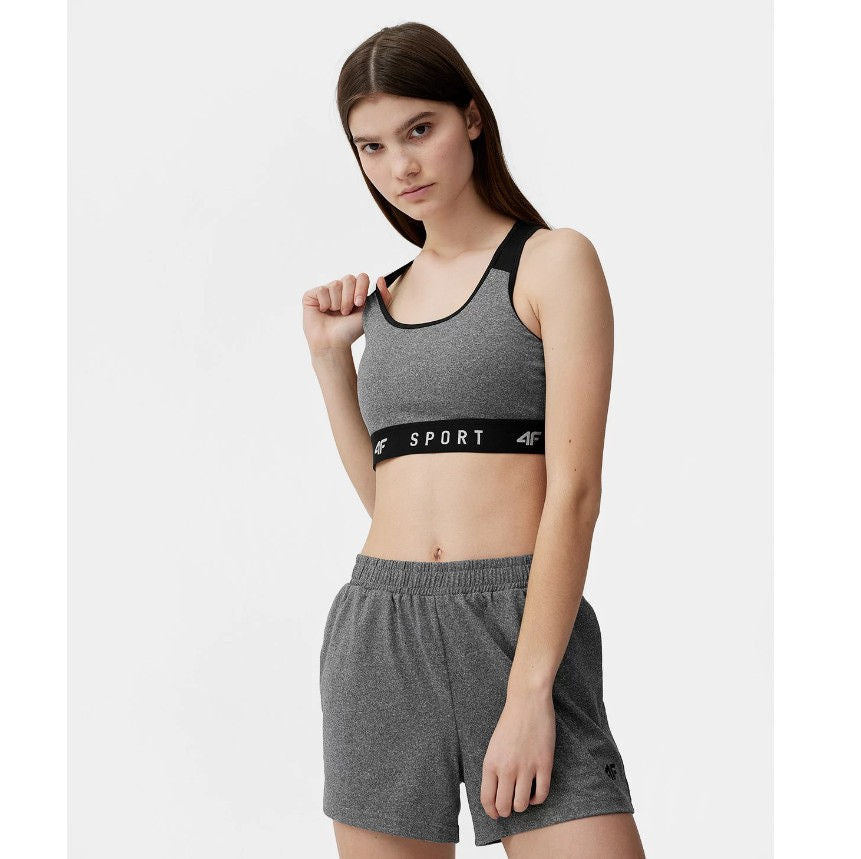 Top pentru antrenamente 4F SPORT BRA F051 4FSS23USBAF051 MIDDLE GREY MELANGE