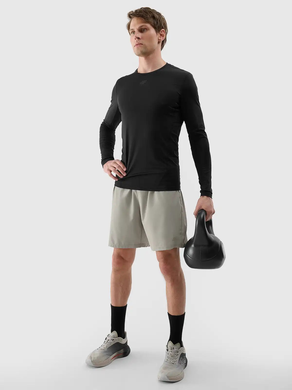 Longsleeve de antrenament pentru bărbați  4F M372 4FWSS25TFLOM372 Deep black