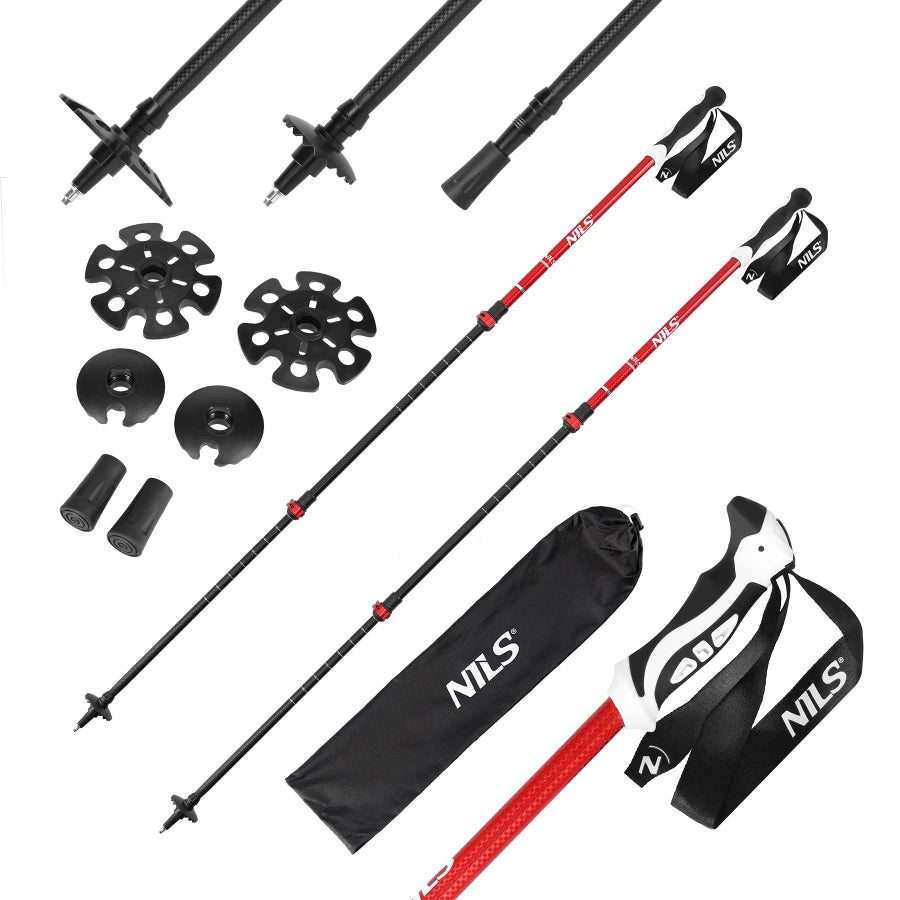 Палки для скандинавской ходьбы Abisal Red Alu Nordic Walking Poles Nils TK8601