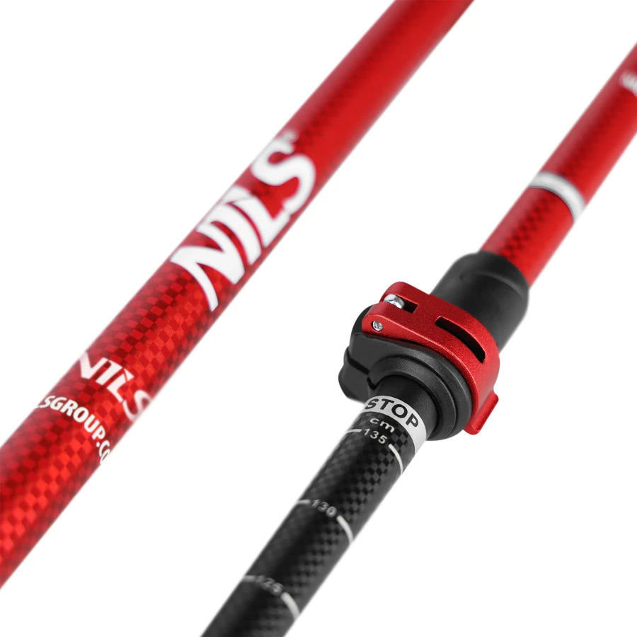 Палки для скандинавской ходьбы Abisal Red Alu Nordic Walking Poles Nils TK8601