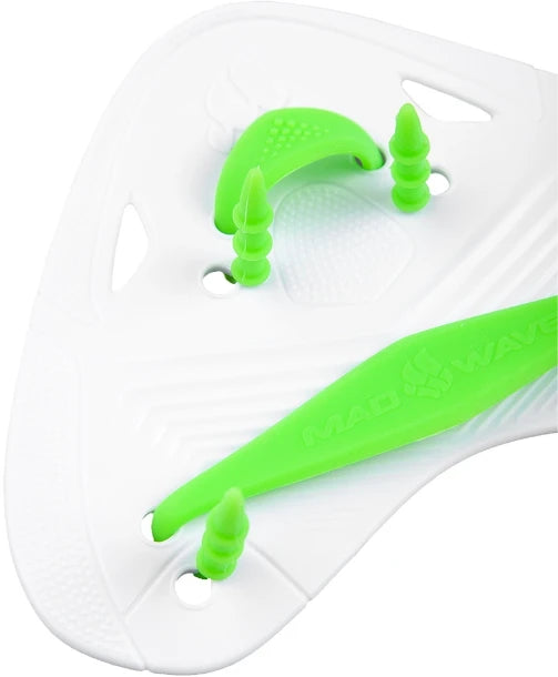 Лопатки для плавания Mad Wave M0746 04 0 02W Finger Pro, white/green