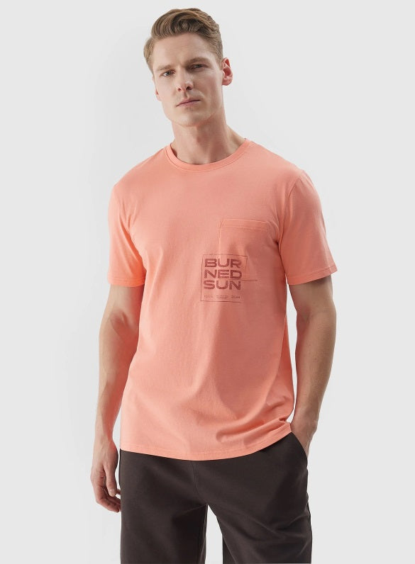 Мужская футболка casual 4F M1284 4FWSS24TTSHM1284 Coral