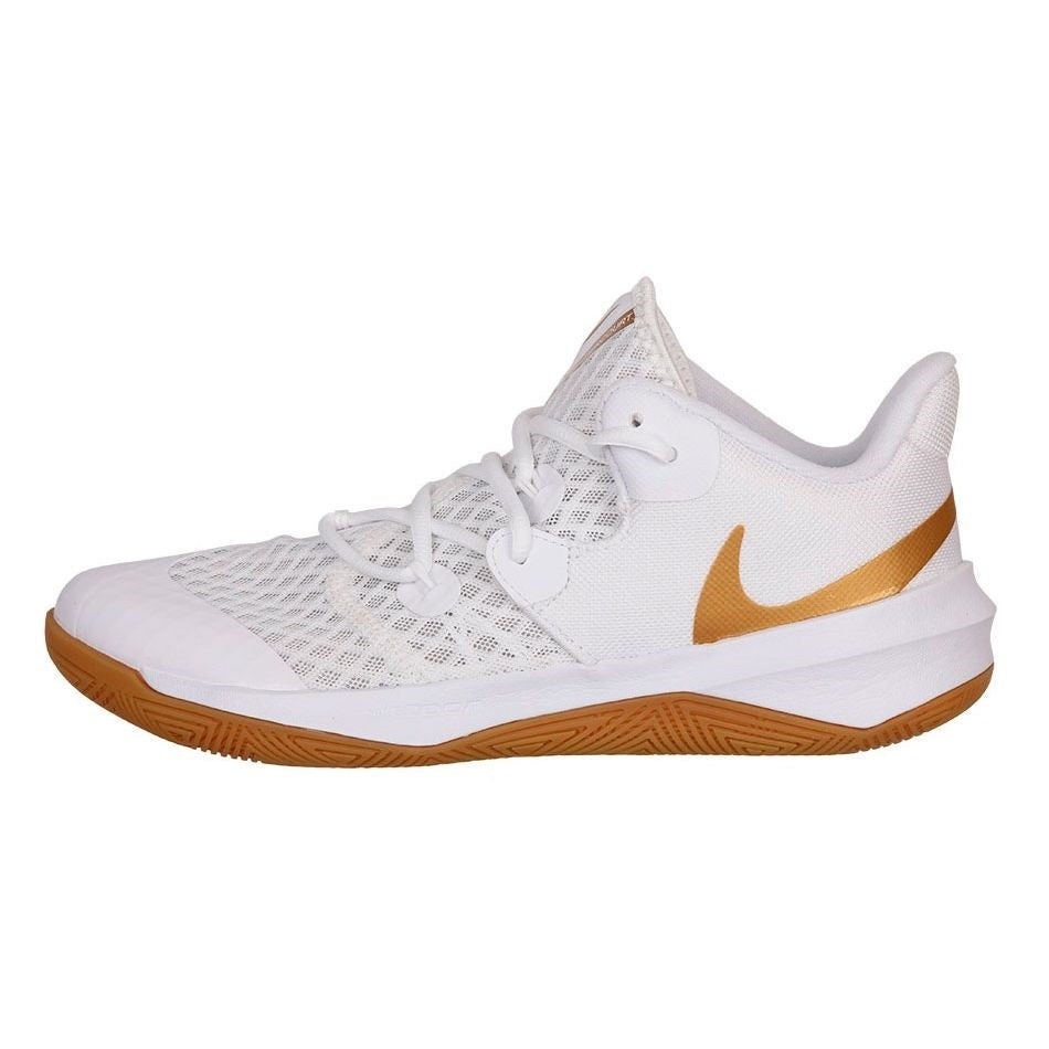 Кроссовки мужские для волейбола Nike Zoom Hyperspeed Court DJ4476 - 170 white/metallic gold