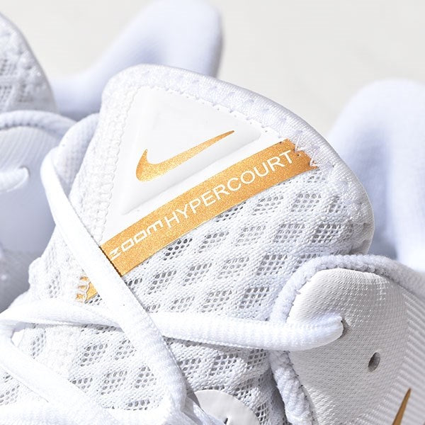Кроссовки мужские для волейбола Nike Zoom Hyperspeed Court DJ4476 - 170 white/metallic gold