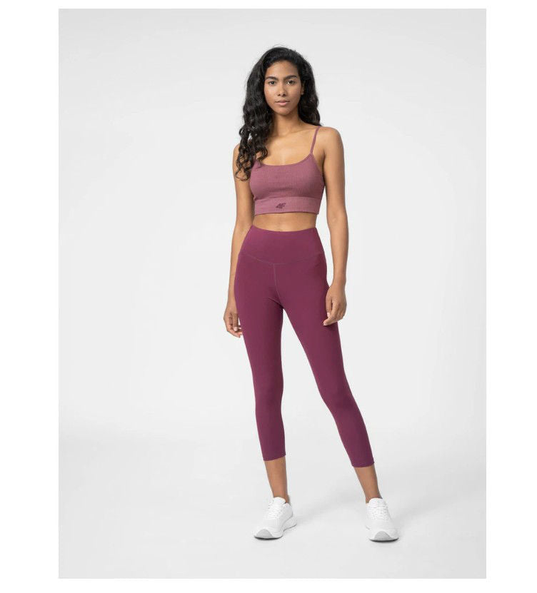 Legginși pentru antrenamente 4F TIGHTS FNK F122 4FSS23TFTIF122 BURGUNDY