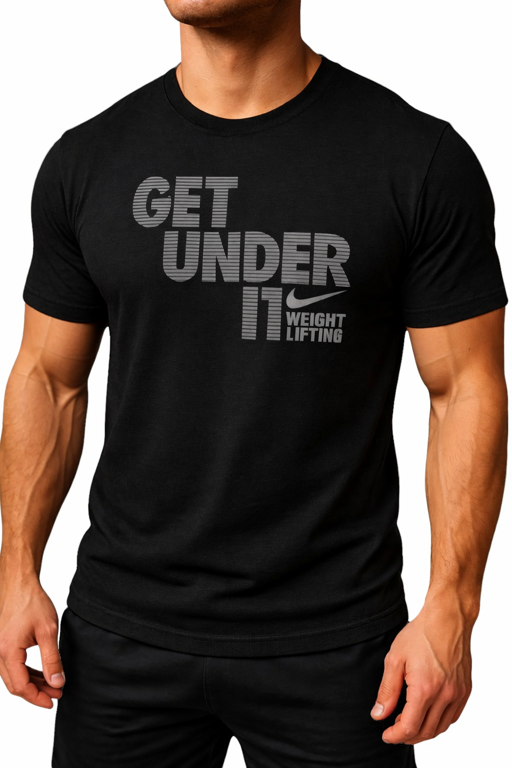 Tricou pentru bărbați casual Nike Under It Fade Weightlifting Tee APS304 - 010 black-white