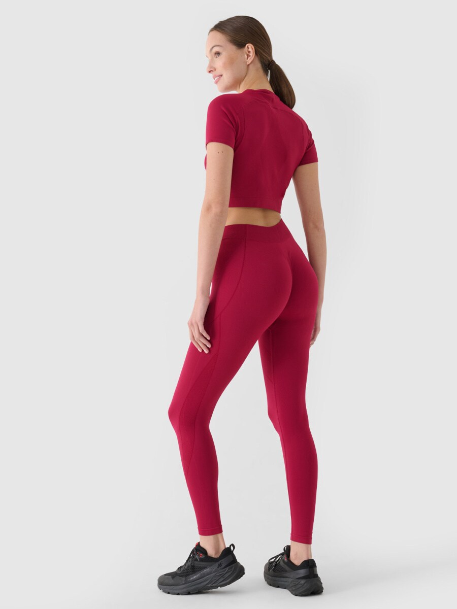 Top scurt de fitness pentru femei F1737 4FRAW24TFTSF1737 burgundy