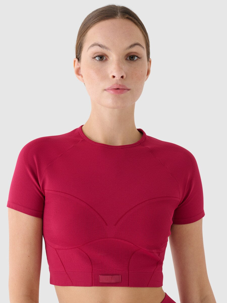 Top scurt de fitness pentru femei F1737 4FRAW24TFTSF1737 burgundy