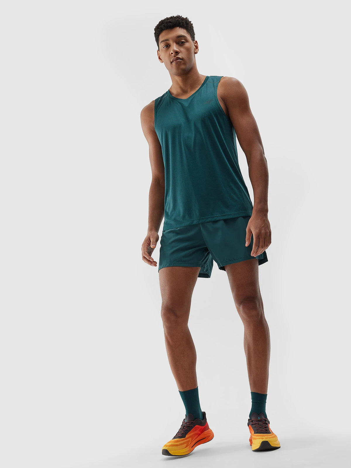 Pantaloni scurți de alergare pentru bărbați 4F M490 4FWSS24TFSHM490 Teal