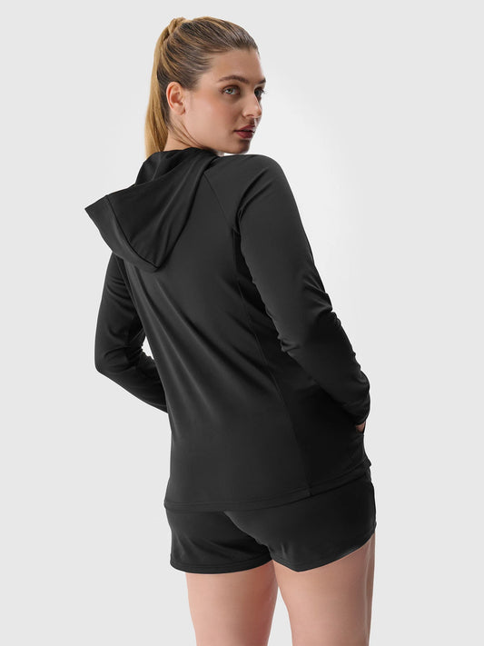 Женский батник на молнии для бега F270 4FWSS24TFSWF270 Deep black