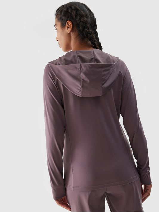 Женский батник на молнии для бега F270 4FWSS24TFSWF270 Light brown