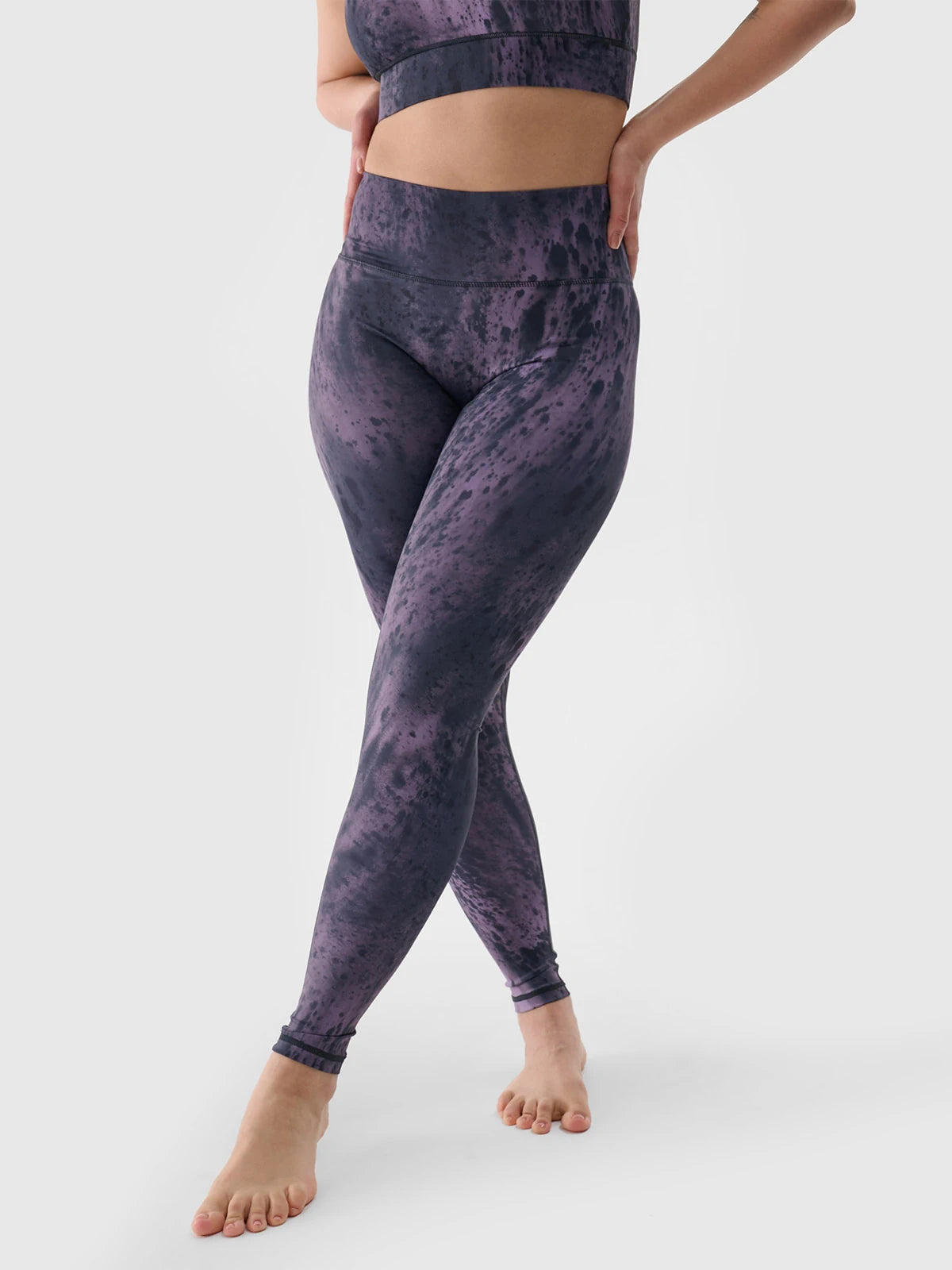 Legginși de yoga pentru femei 4F F236 4FWSS24TFTIF236 Brown allover