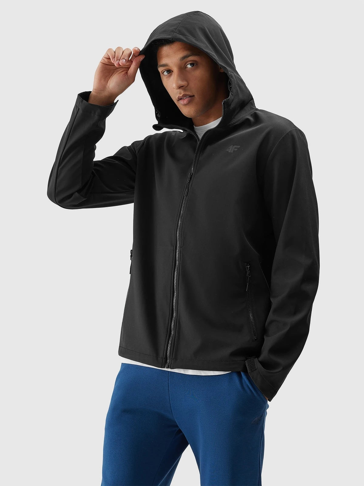 Мужская ветрозащитная куртка 4F M234 4FWSS24TSOFM234 Black