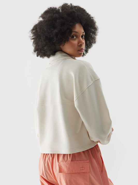 Женский батник на молнии 4F F1004 4FWSS24TSWSF1004 Creme