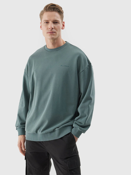 Pulover pentru bărbați fără glugă 4F M1027 4FWSS24TSWSM1027 Olive