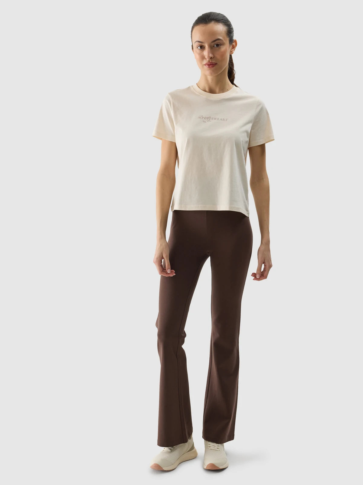 Tricou casual pentru femei 4F F1354 4FWSS24TTSHF1354 Creme
