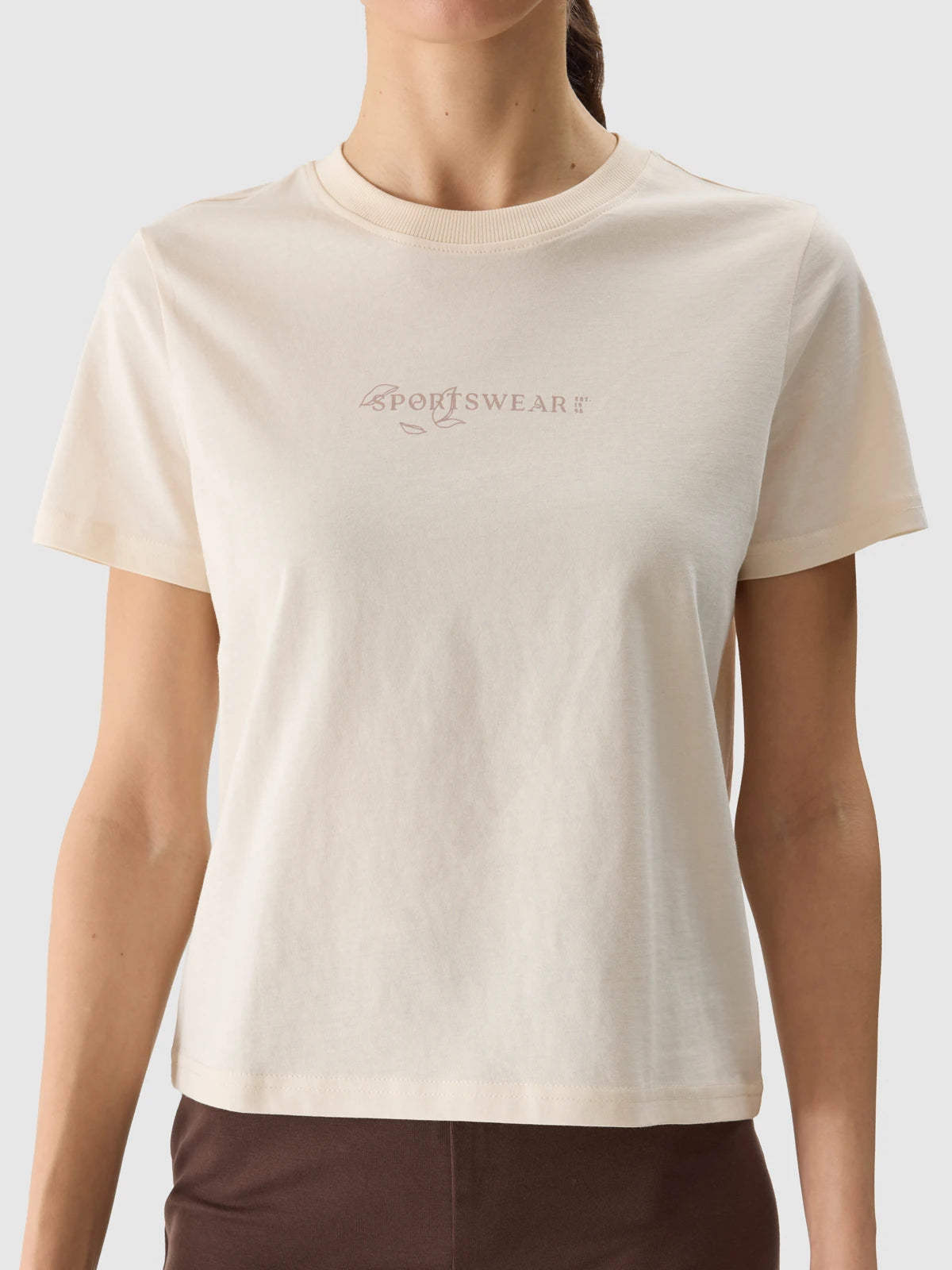 Tricou casual pentru femei 4F F1354 4FWSS24TTSHF1354 Creme