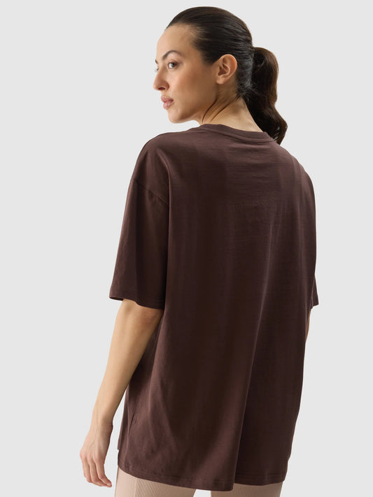 Tricou casual pentru femei 4F F1355 4FWSS24TTSHF1355 Brown