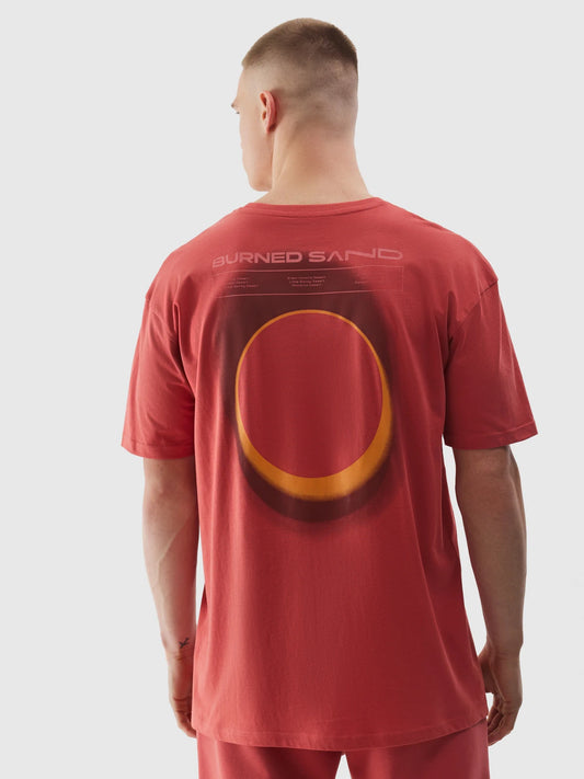 Tricou casual pentru bărbați 4F M1286 4FWSS24TTSHM1286 Coral