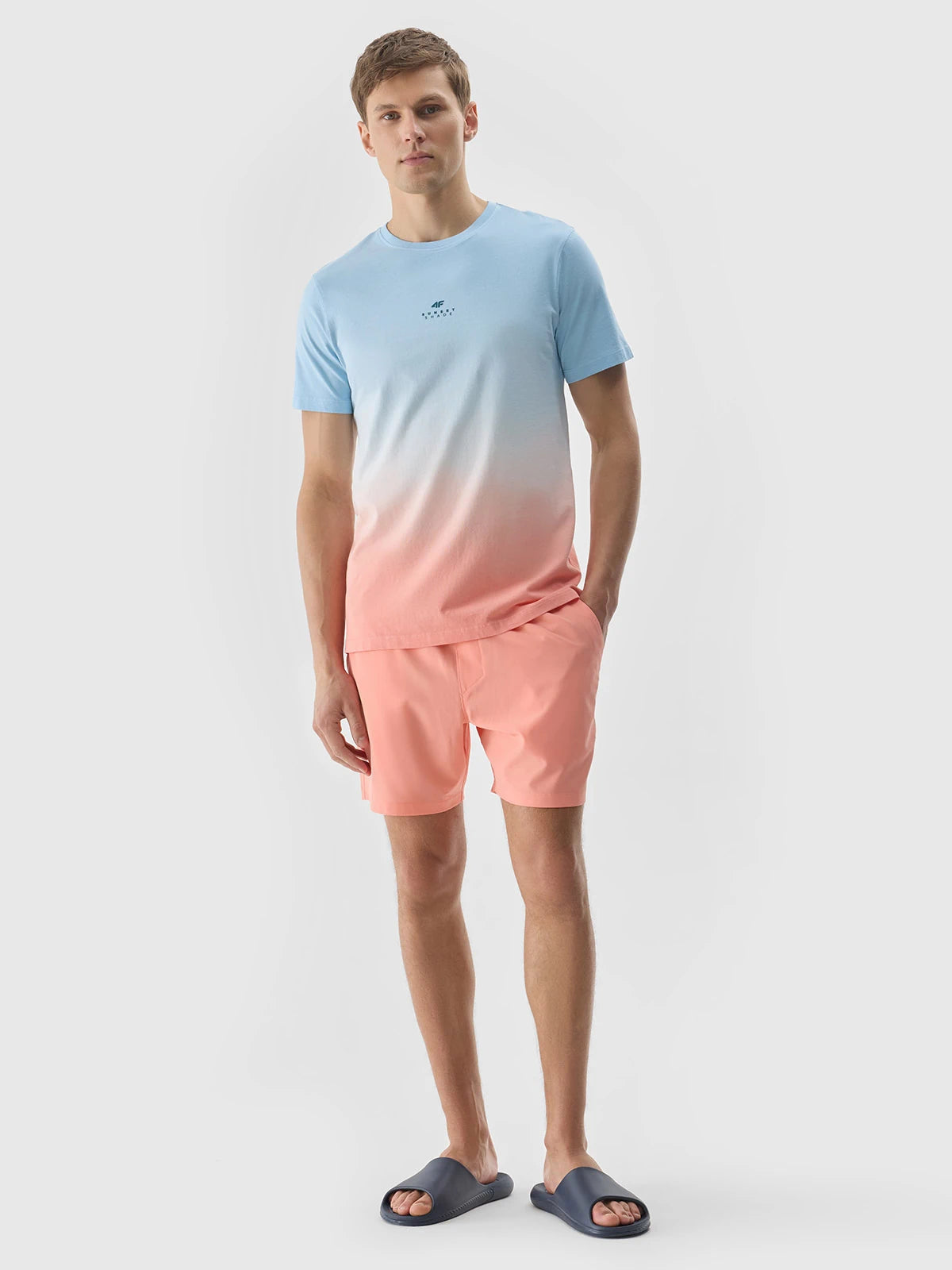 Мужская футболка casual 4F M1290 4FWSS24TTSHM1290 Blue