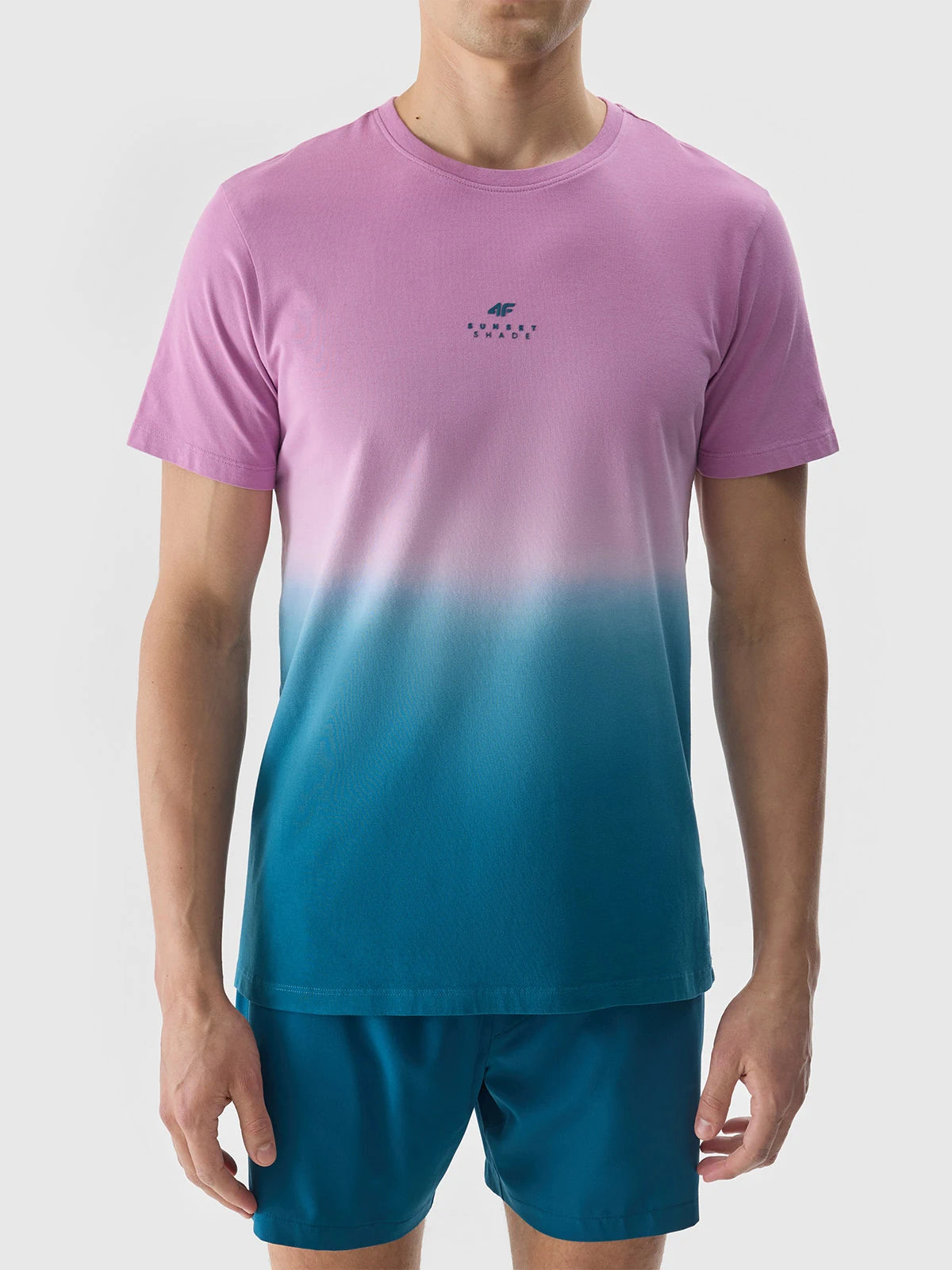 Tricou casual pentru bărbați 4F M1290 4FWSS24TTSHM1290 Violet