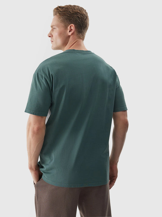 Tricou casual pentru bărbați 4F M1316 4FWSS24TTSHM1316 Olive