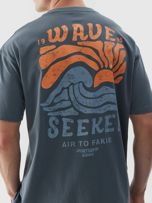 Tricou casual pentru bărbați 4F M1318 4FWSS24TTSHM1318 Anthracite