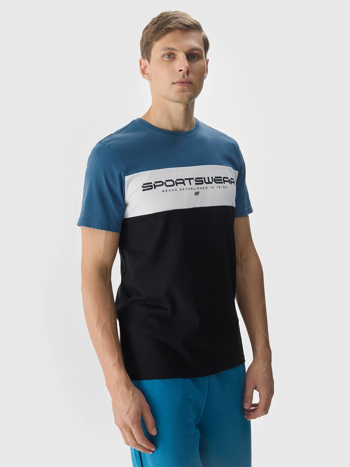 Мужская футболка casual 4F M1326 4FWSS24TTSHM1326 Blue