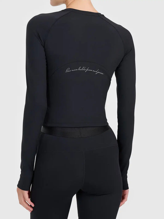 Женский лонгслив для фитнеса 4F F595 4FWAW26TFLOF595 deep black