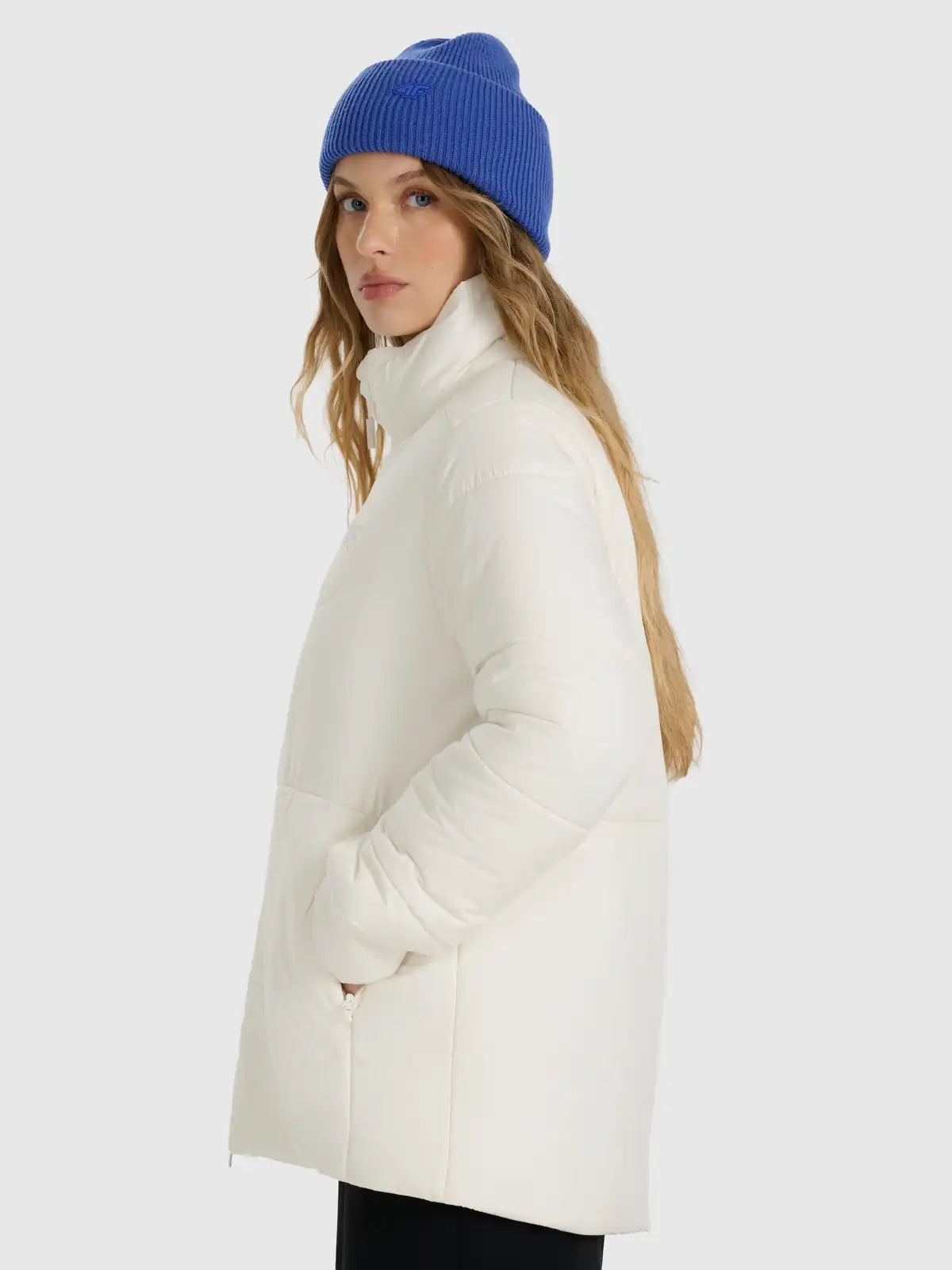 Jachetă de puf pentru femei 4F F583 4FWAW25TDJAF583 creme