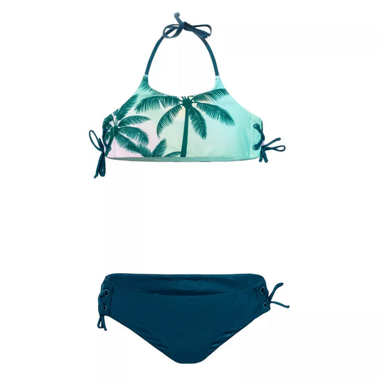 Costum de înot pentru copii aquawave haly kids palms print