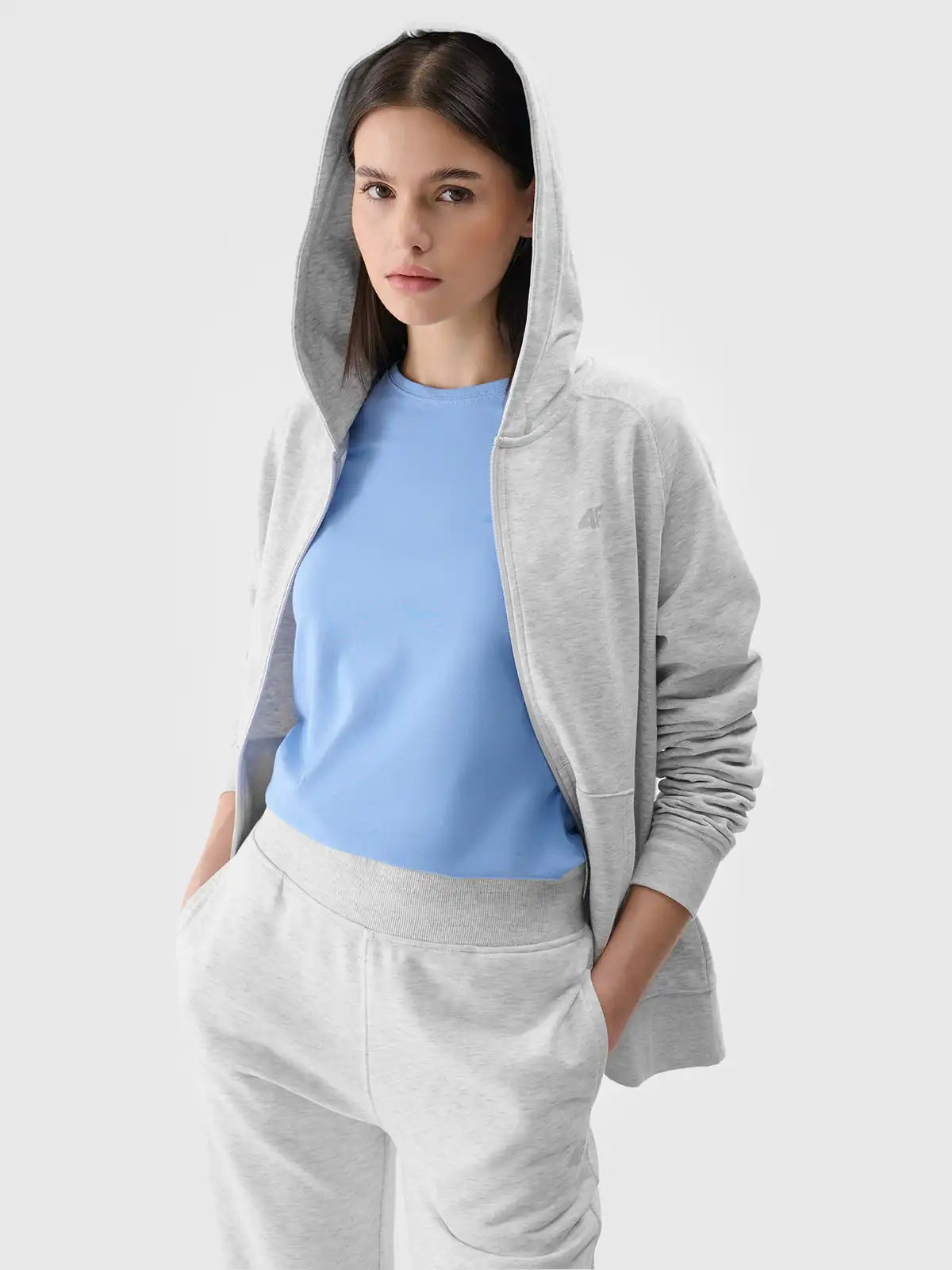 Женский батник на молнии 4F F1763 4FWMM00TSWSF1763 grey