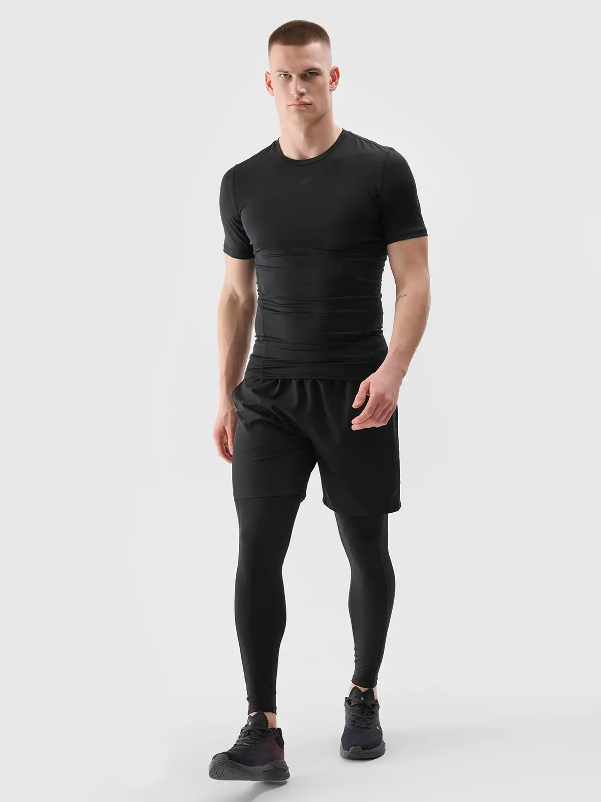 Colanți de antrenament pentru bărbați 4F M338 4FWSS25TFTIM338 Deep black