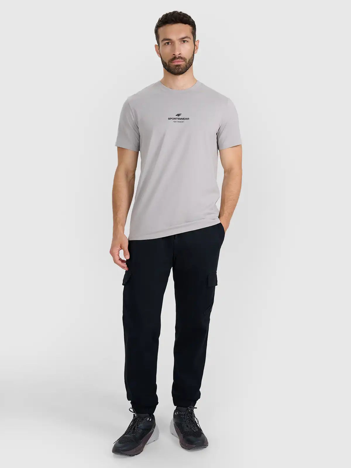 Мужская футболка casual 4F M2961 4FWAW25TTSHM2961 grey