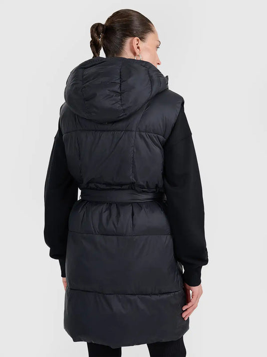 Женский удлиненный пуховый жилет 4F F221 4FWAW25TVJAF221 deep black