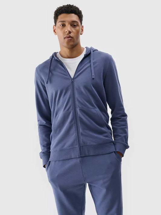 Hanorac cu fermoar pentru bărbați 4F M1768 4FWMM00TSWSM1768 denim