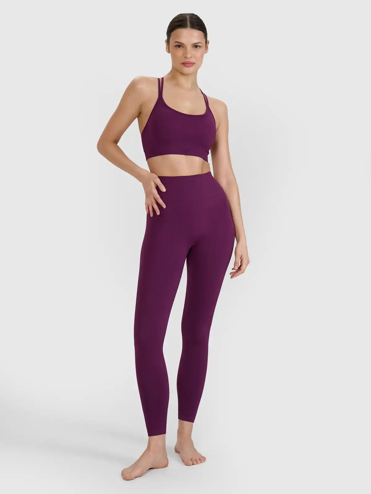 Legginși de yoga pentru femei 4F F347 4FWSS25TFTIF347 Dark violet