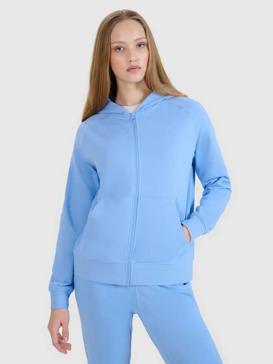 Hanorac cu fermoar pentru femei 4F  F1763 4FWMM00TSWSF1763 denim